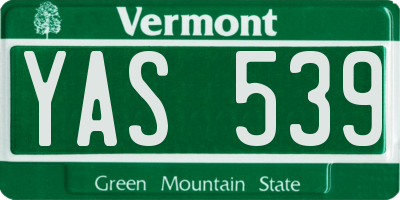 VT license plate YAS539