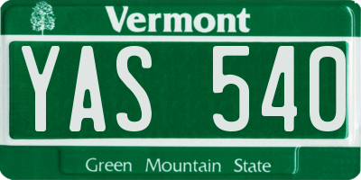 VT license plate YAS540