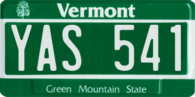 VT license plate YAS541