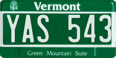 VT license plate YAS543