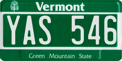 VT license plate YAS546