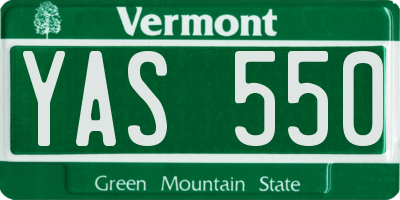 VT license plate YAS550