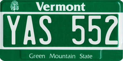 VT license plate YAS552