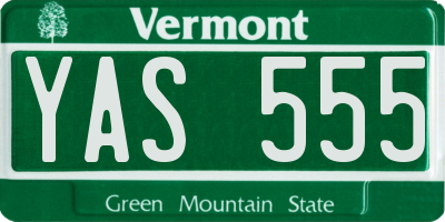 VT license plate YAS555