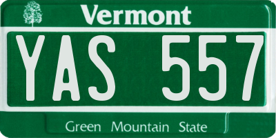 VT license plate YAS557