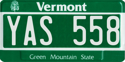 VT license plate YAS558