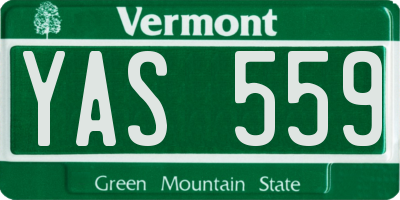 VT license plate YAS559