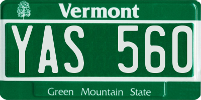 VT license plate YAS560