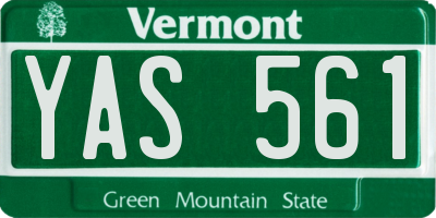 VT license plate YAS561