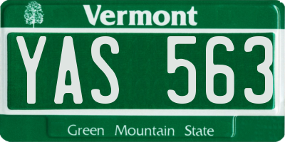 VT license plate YAS563