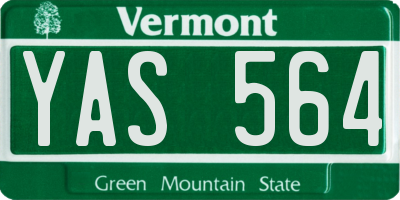 VT license plate YAS564