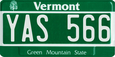 VT license plate YAS566