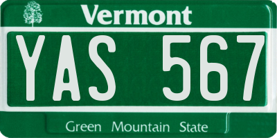VT license plate YAS567