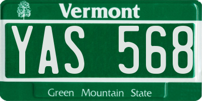 VT license plate YAS568