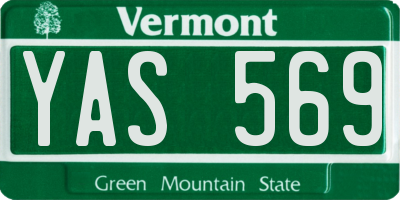 VT license plate YAS569