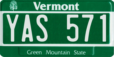 VT license plate YAS571