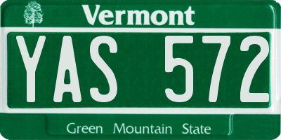 VT license plate YAS572