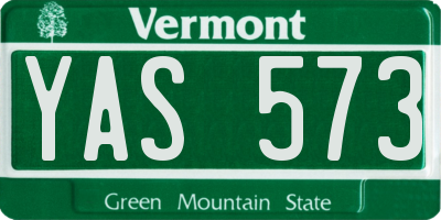 VT license plate YAS573