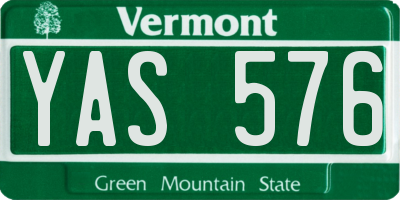VT license plate YAS576