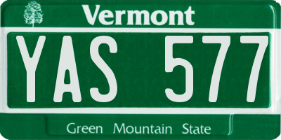 VT license plate YAS577