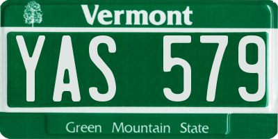 VT license plate YAS579