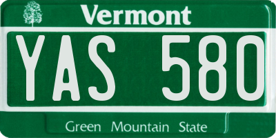 VT license plate YAS580