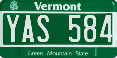 VT license plate YAS584