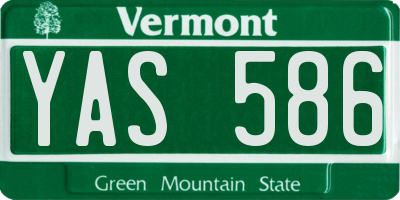 VT license plate YAS586