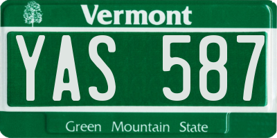 VT license plate YAS587