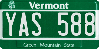 VT license plate YAS588