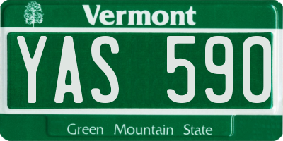 VT license plate YAS590