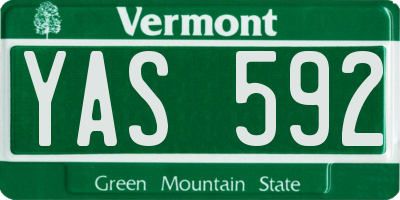 VT license plate YAS592