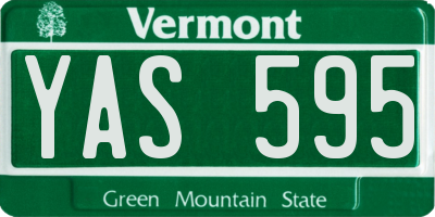 VT license plate YAS595