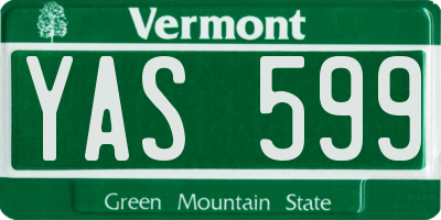 VT license plate YAS599