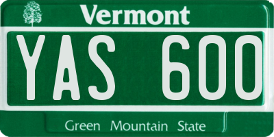 VT license plate YAS600