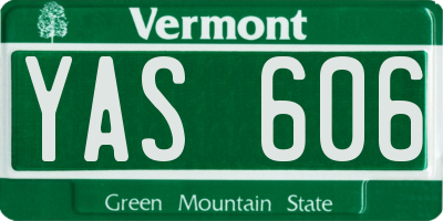 VT license plate YAS606