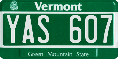 VT license plate YAS607