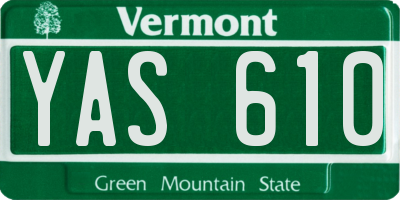 VT license plate YAS610