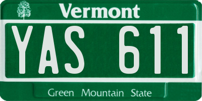 VT license plate YAS611