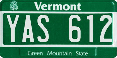 VT license plate YAS612