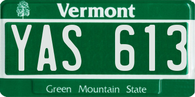 VT license plate YAS613