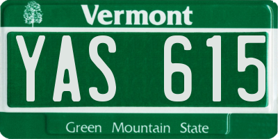 VT license plate YAS615