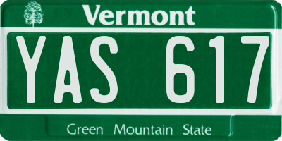 VT license plate YAS617