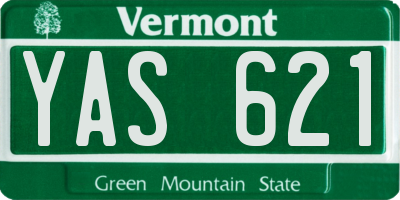 VT license plate YAS621