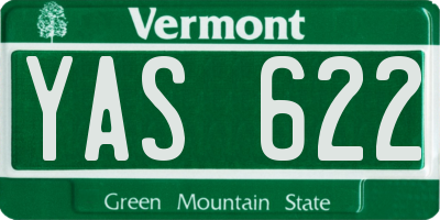VT license plate YAS622