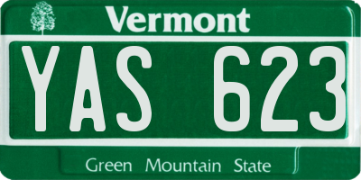 VT license plate YAS623