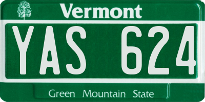 VT license plate YAS624