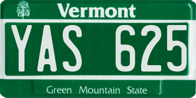 VT license plate YAS625