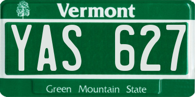 VT license plate YAS627