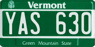 VT license plate YAS630